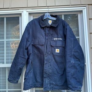 CARHARTT Vintage blue Quilt Lined Jacket RN 14806 Mens X-large